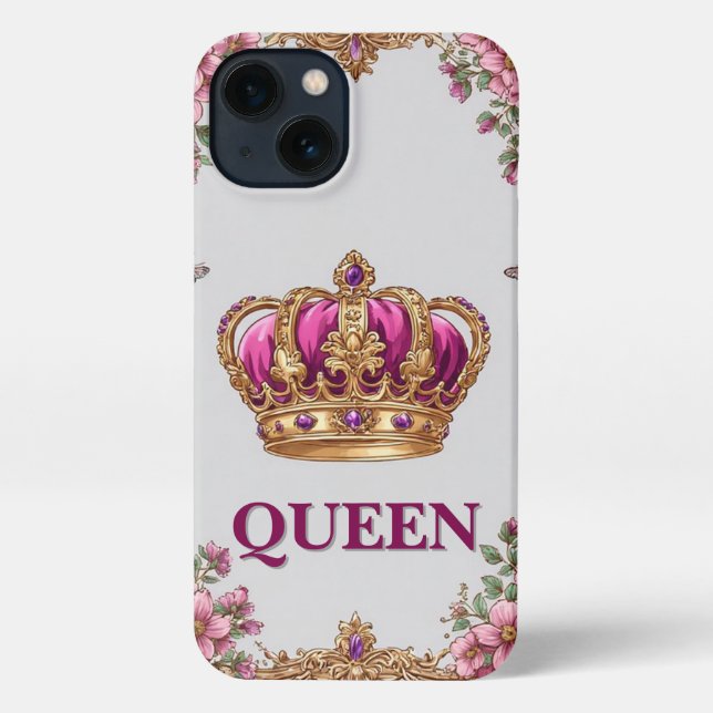 Golden Royal Emblem Crown ✨ Ornate Frame Elegant iPhone Case (Back)