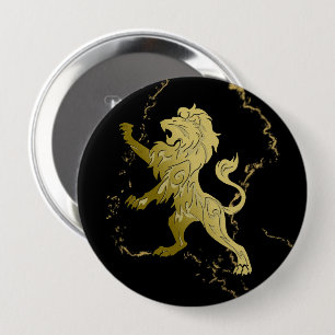 Golden Royal Lion 10 Cm Round Badge
