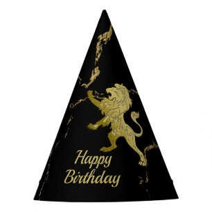 Golden Royal Lion Birthday Party Hat