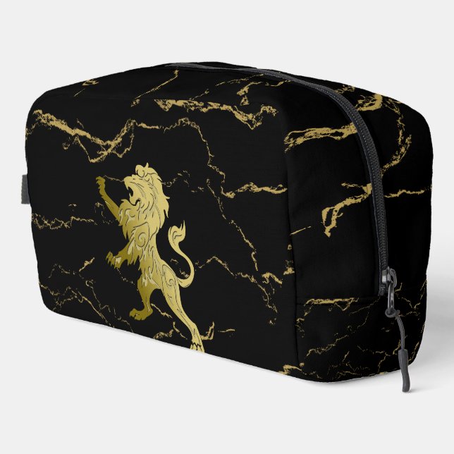 Golden Royal Lion Black Marble Dopp Kit (Right Corner)