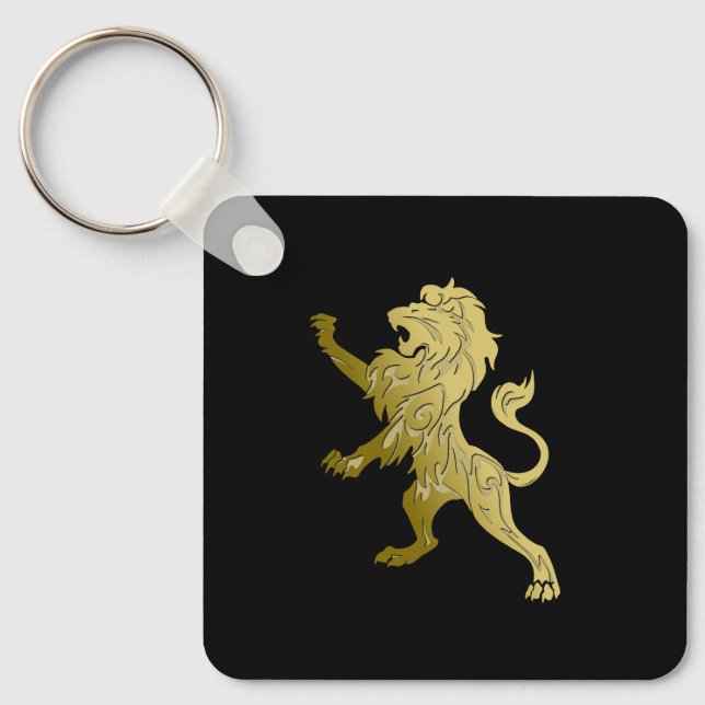 Golden Royal Lion  Key Ring (Front)