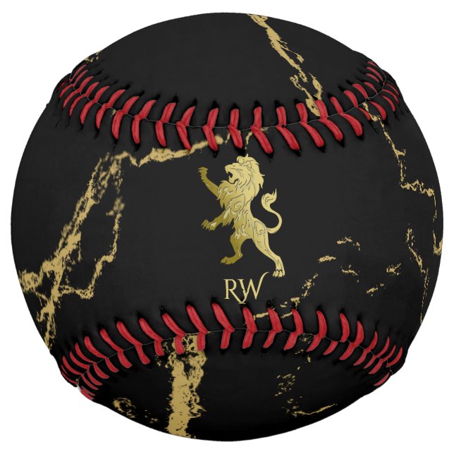 Golden Royal Lion Monogram Softball (Front)