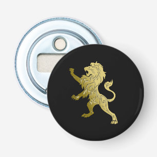 Golden Royal Lion on Black  Bottle Opener