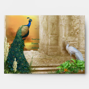 Golden Royal Peacock Temple Dreams Envelope