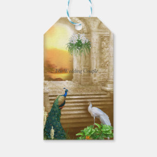 Golden Royal Peacock Temple Dreams Gift Tags