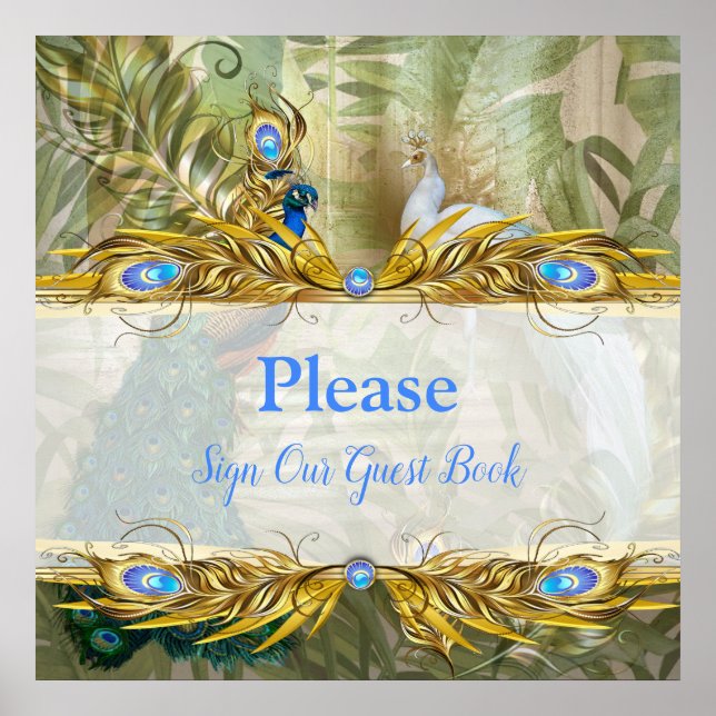 Golden Royal Peacock Temple Dreams Poster (Front)