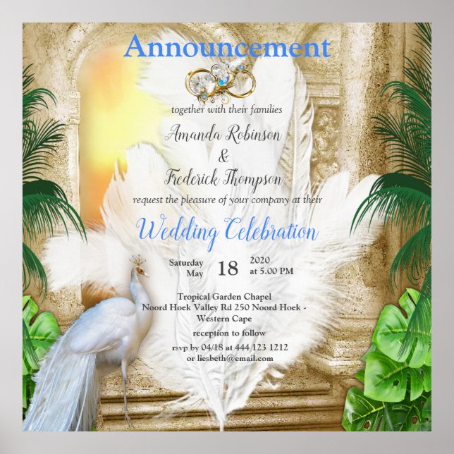 Golden Royal Peacock Temple Dreams Poster (Front)