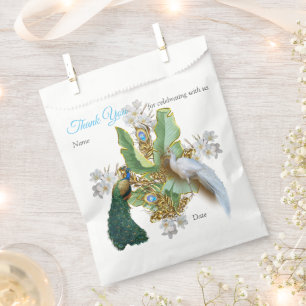 Golden Royal Peacock Temple Wedding Dreams Favour Bags