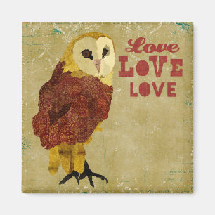 Golden Ruby Owl Love Magnet