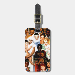 Golden Rule (Do unto others) by Norman Rockwell Luggage Tag