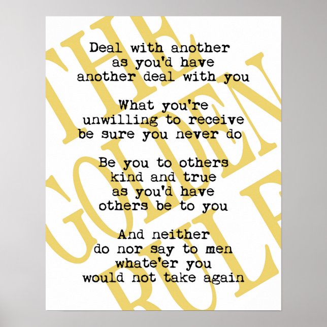 Golden Rule Quotation Poster (Front)