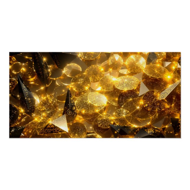 Golden Rune Coins Poster (Front)