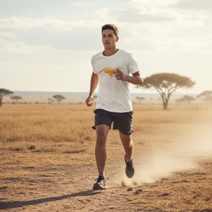 Golden Running Cheetah Silhouette T-Shirt
