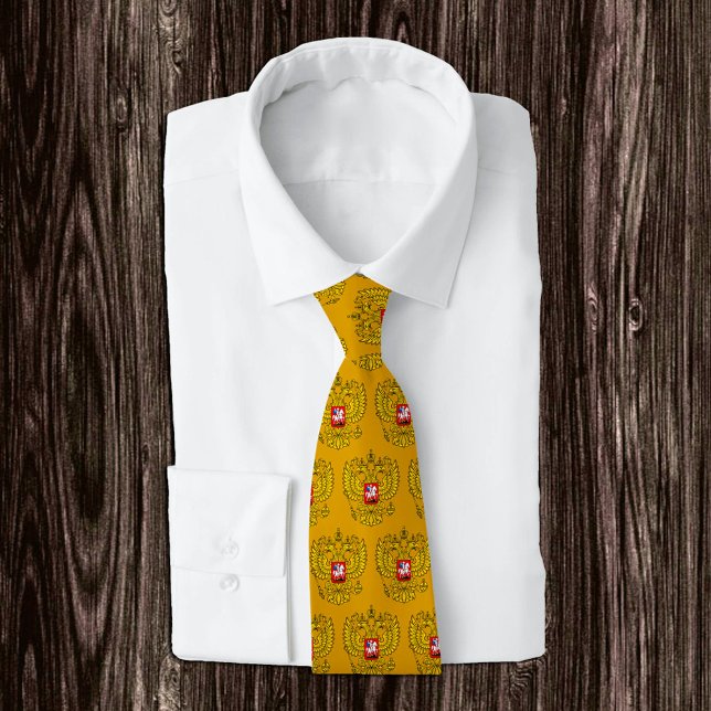 Golden Russia Emblem fashion Tie, Russian Flag Tie (Creator Uploaded)