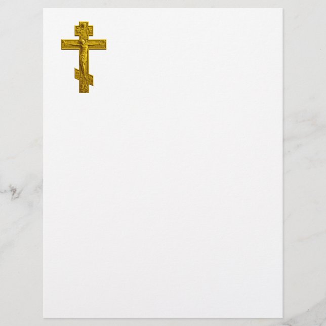 Golden Russian orthodox cross (Front)