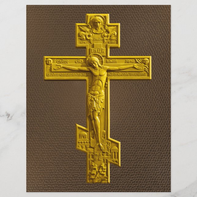 Golden Russian orthodox cross Flyer (Front)