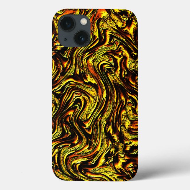 Golden rustic texture with dark strokes and orange Case-Mate iPhone case (Back)