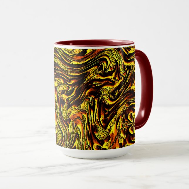 Golden rustic texture with dark strokes and orange mug (Front Right)