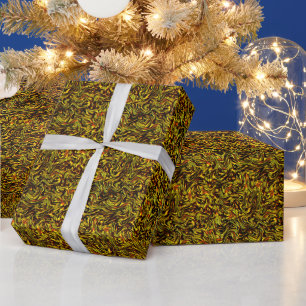 Golden rustic texture with dark strokes and orange wrapping paper