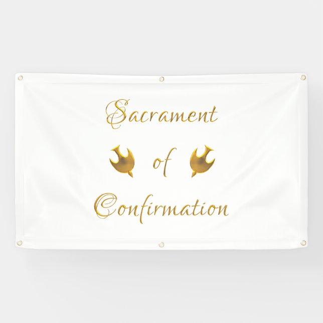 Golden Sacrament of Confirmation and Holy Spirit Banner (Horizontal)