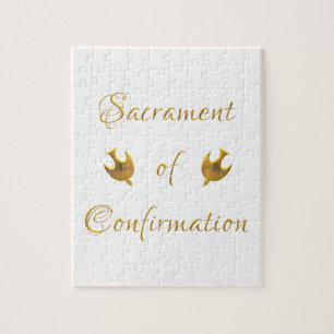 Golden Sacrament of Eucharist Host and Chalice Jigsaw Puzzle