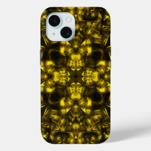 Golden Sacred Energy Fractal Art iPhone 15 Case