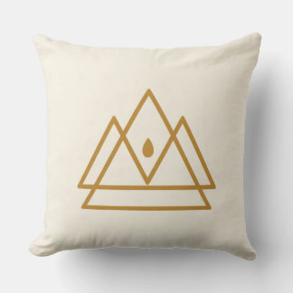 Golden Sacred Peaks Throw Pillow