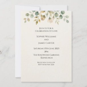 Golden Sage Botanical Border Invitation