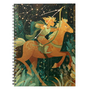 Golden Sagittarius Zodiac Notebook