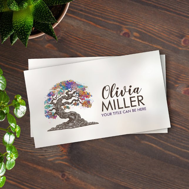 Golden Sakura Tree - Colourful Blossom Business Card (Creator Uploaded)