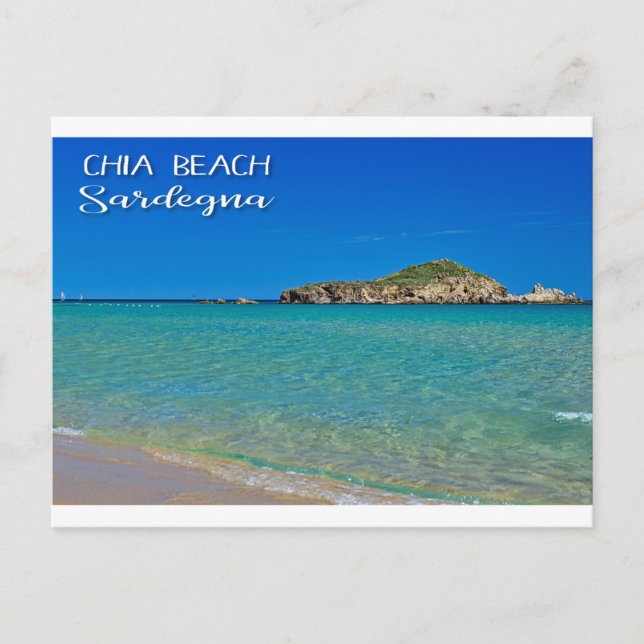 golden sand beach with turquoise water in Italy Postcard (Front)