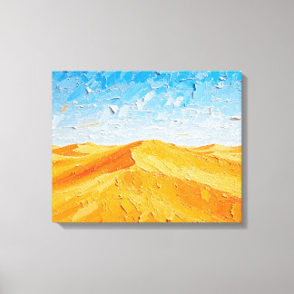 Golden Sand Dunes at Sunset Premium Wrapped Canvas