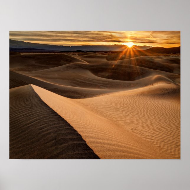 Golden Sand dunes, Death Valley, CA Poster (Front)