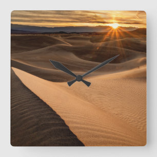 Golden Sand dunes, Death Valley, CA Square Wall Clock