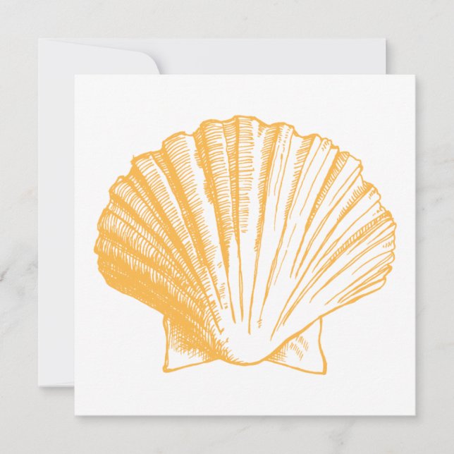Golden Sand Sea Shell Luau Reception Invitation (Front)