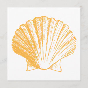 Golden Sand Sea Shell Luau Reception Invitation