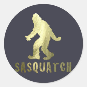 Golden Sasquatch Classic Round Sticker