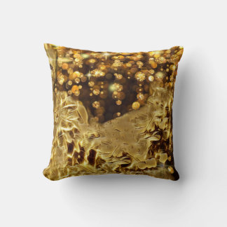 Golden Satin Sequin Sparkle Cushion