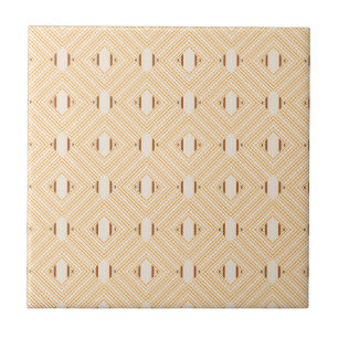 Golden Savanna African Orange & Ivory Geometric Tile