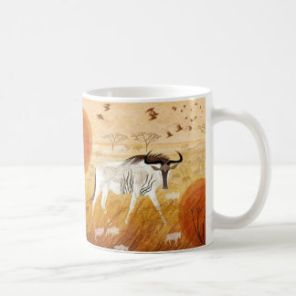 Golden Savannah Journey Whimsical Wildebeest Coffe Coffee Mug