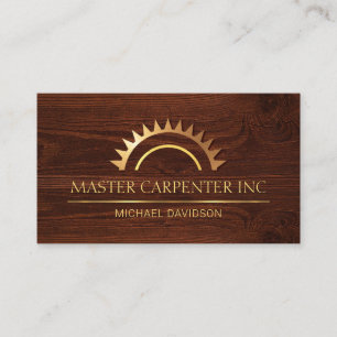 Golden Saw Timber Wood Work Business Card