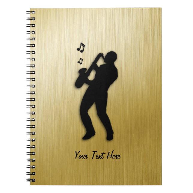 Golden Saxophone Player Notebook (Front)