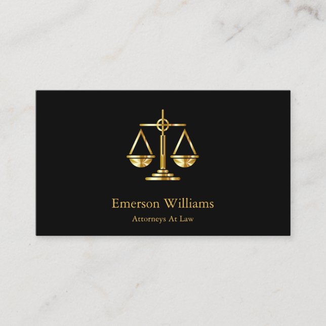 Golden Scale Attorney  Business Card (Front)