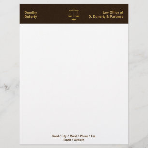Golden Scales of Justice   LAW OFFICE Letterhead Template
