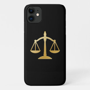 Golden Scales of Justice Law Theme Design iPhone 11 Case