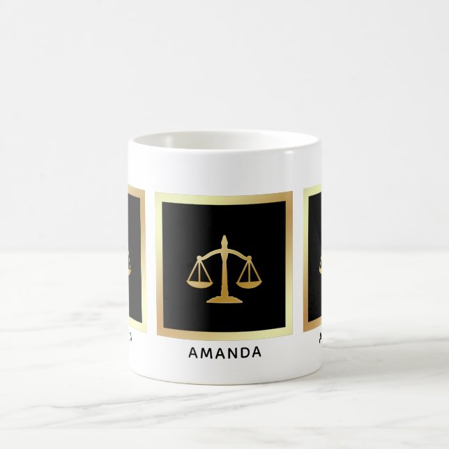 Golden Scales of Justice Law Theme Design Coffee Mug (Center)