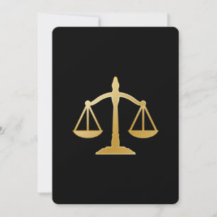 Golden Scales of Justice Law Theme Design Invitation