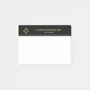 Golden Scales of Justice Law Theme Design Post-it Notes