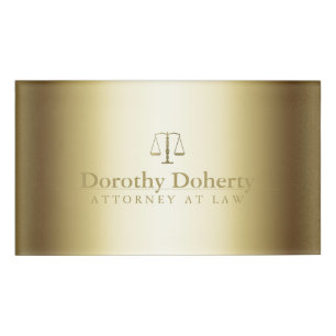 Golden Scales of Justice Name Tag