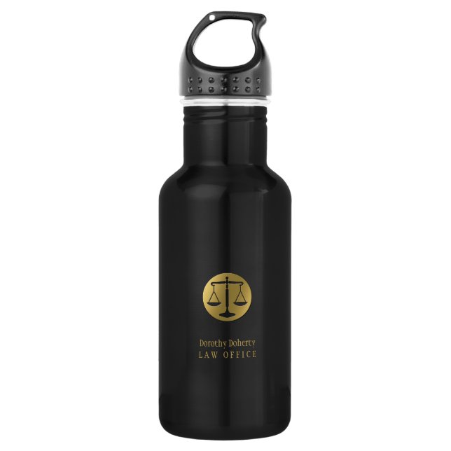 Golden Scales of Justice | Professional Lawyer 532 Ml Water Bottle (Front)